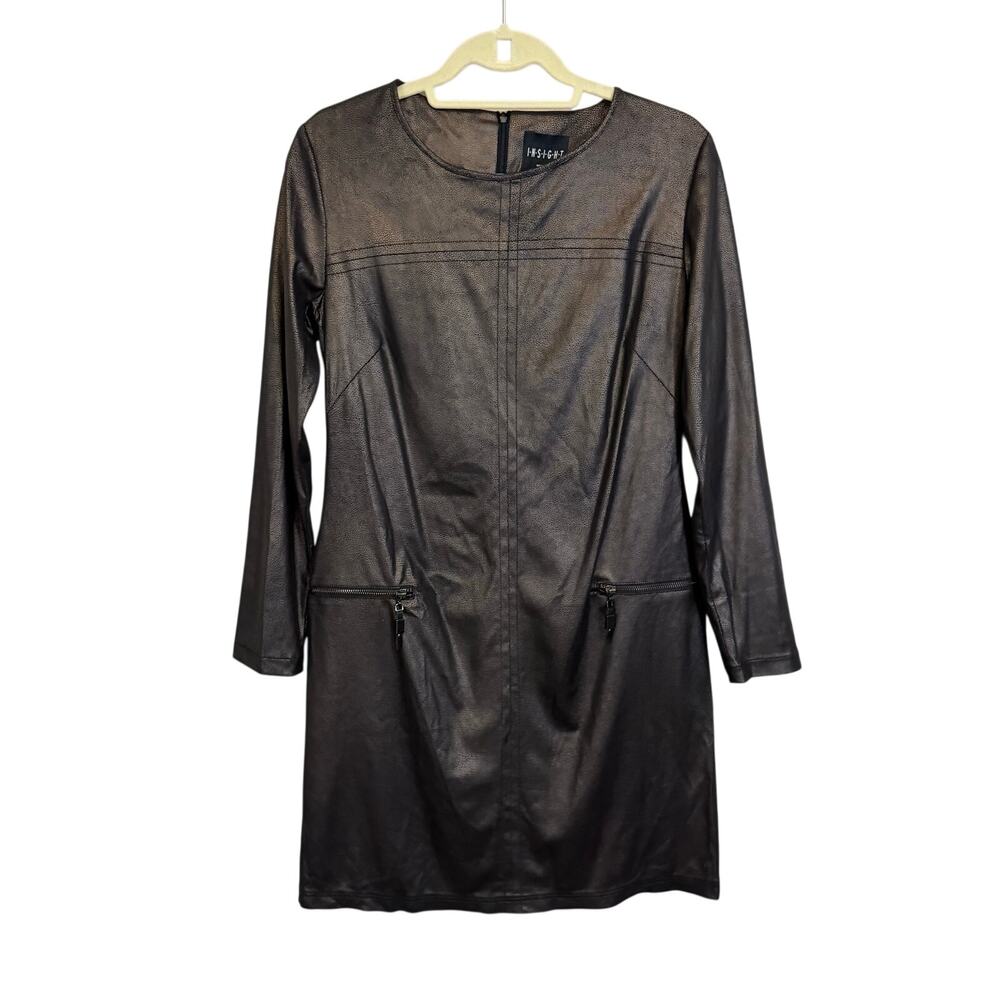 Insight Faux Leather Mini Dress Black 4